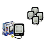 Reflector 20w Equivale 200w Resiste Exterior Lluvia 4 Pack