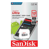 Memoria Micro Sd Ultra Sandisk 128gb Clase 10 Con Adaptador