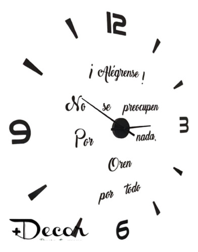 Reloj Pared  Palos Y Números Y Frase En 3d Dios Oren 