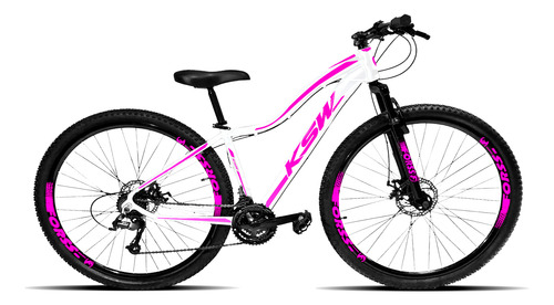 Bicicleta Feminina Passeio Ksw Mwza 21v Preto/rosa Mcz18