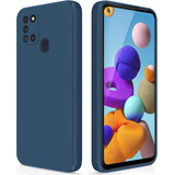 Funda Silicona Case Para Samsung Galaxy A21s + Vidrio 9d