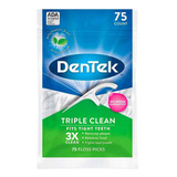 Hilo Dental Dentek Triple Clean Floss Con 75 Piezas