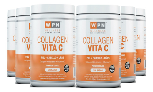 Colágeno Hidrolizado Wpn Con Vitamina C - Pack 6 Meses