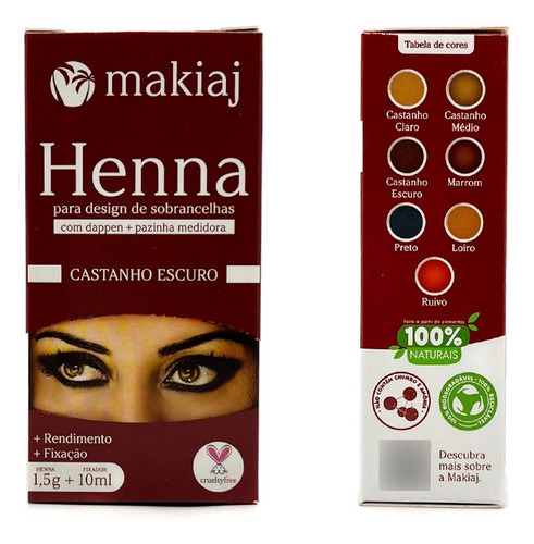 Henna Perfilador De Cejas Tinte Makiaj Brasil Varios Tonos