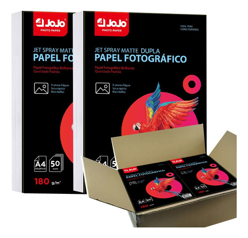 Papel Fotográfico A4 Matte Dupla Fosco 180g Branco 900 Fls