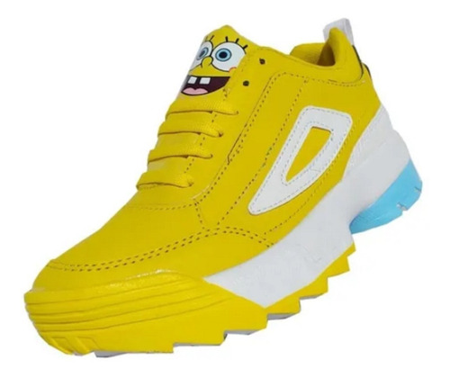 Tenis Urbano  Bob Esponja 23/26 Amarillo Suela Alta