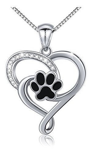 Collar - S925 Plata Del Perro De Perrito Del Gato De La Pata