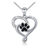 Collar - S925 Plata Del Perro De Perrito Del Gato De La Pata