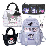 Juego De 5 Mochilas Kuromi Con Dibujos Animados, Bolsa Para