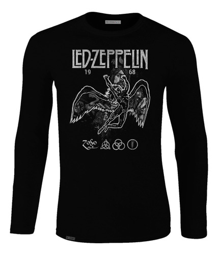 Camiseta Manga Larga Hombre Led Zeppelin Rock Metal Lbo2