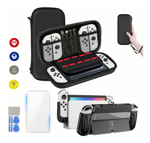 Kit De 10 Accesorios Funda Para Nintendo Switch Oled Estuche