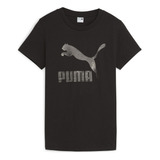 Polera Puma Classics Shiny Logo Tee (s) Negro Mujer