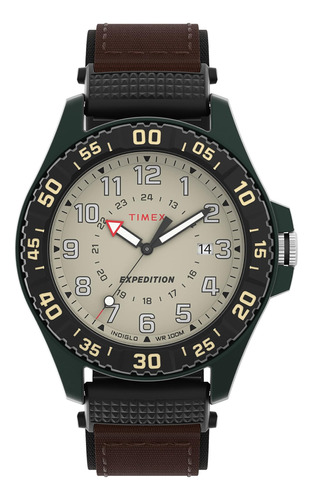 Reloj Timex Acadia De 42 Mm Para Hombre, Correa Marrón, Esfe