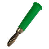 Ficha Banana Plug Macho Estandar Verde