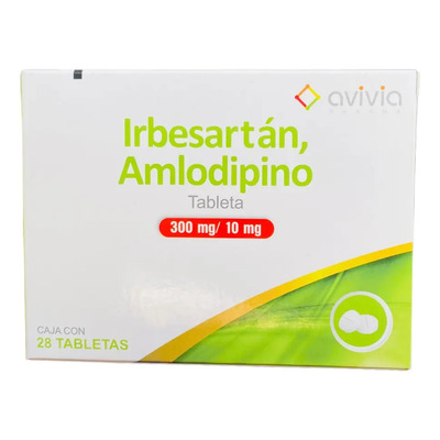 Irbesartán \u002F Amlodipino 300 Mg \u002F 10 Mg 28 Tabletas Avivia | Envío gratis