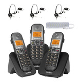 Kit Telefone Fixo 2 Ramais Ts 5123 Bina 3 Headset Intelbras