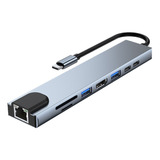 Adaptador Type-c 8 In1 Com Saída Hdmi Usb