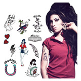 Amy Winehouse Tattoo Set | Tatuajes Temporales | Disfraz De.