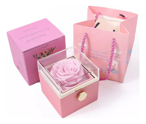 Caja De Regalo De Joyas Giratorias De Rosas