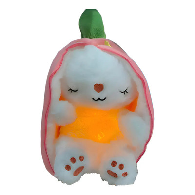 Conejito De Fresa De Peluche Antiestrés -luces Y Respiración | Meses sin interés