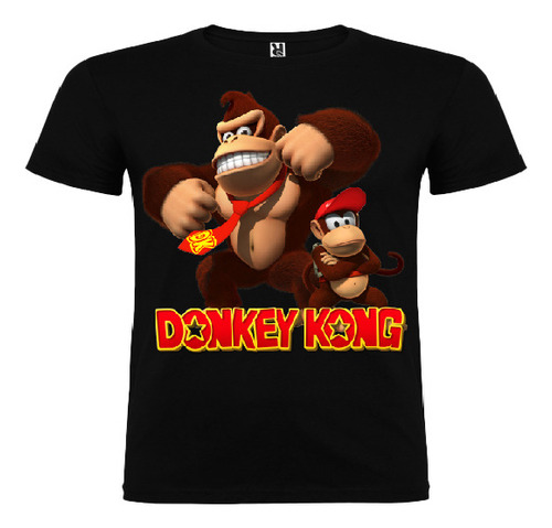 Polera Color Algodón 100% Niños Donkey Diddy Kong 