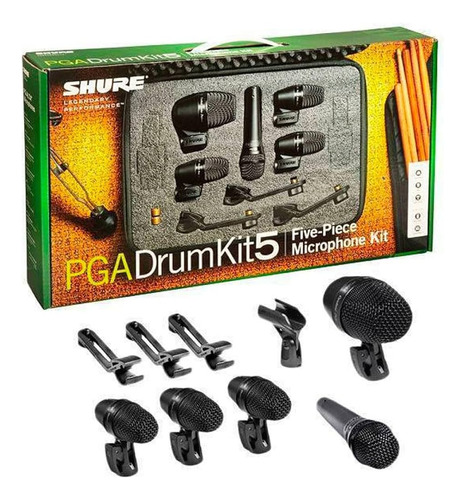 Kit 5 Microfone Para Bateria Shure Drumkit5 + Nf Original