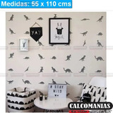 Vinil Decorativo 100 Dinosarios Infantil 10x10cm Cada Una M1