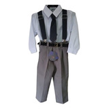 Conjunto Infantil-calça-camisa -gravata-suspensório E Cinto