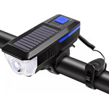 Lámpara Con Claxon Bicicleta Recarga Solar Y Usb 130db/350lm