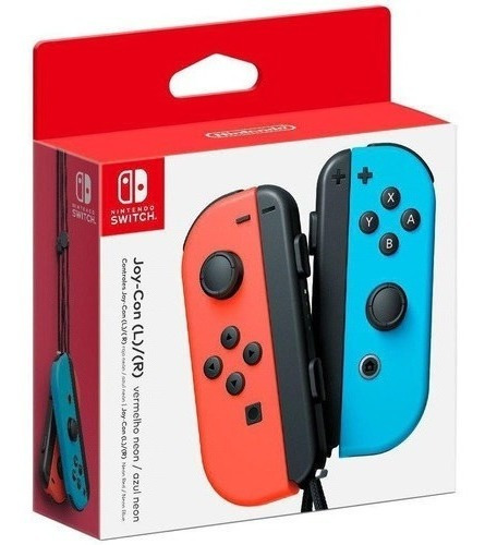 Controle Nintendo Switch Joy-con Neon Red Blue Nacional
