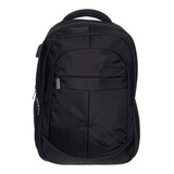 Mochila Porta Notebook Reforzada Urbana Grande Negra Envío 