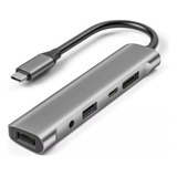 Adaptador Hub Usb-c 5 En 1, Tipo 4k @60hz Displayport Usb