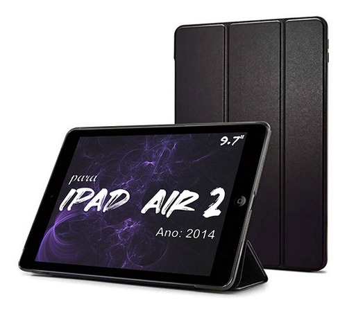 Capa Para iPad Air2 A1566 A1567 Smart Case + Pelicula Vidro