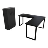 Conjunto Escrivaninha Home Office Com Prateleira Mdf