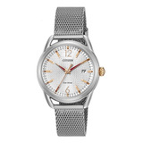 Reloj Citizen Eco-drive Fe608151a Original E-watch Color De La Correa Plateado