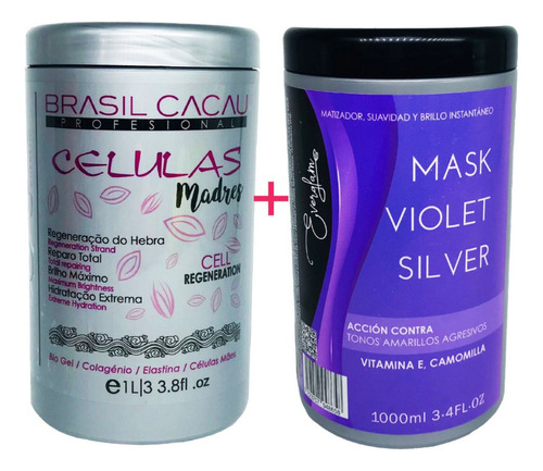 Crema Masajes Brasil Cacau + Matizador Violet Azul Keratina