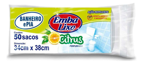 Saco De Lixo Pia/banheiro 5 Litros Citrus/repelente Embalixo