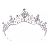 Tiara Coroa Cabelo Noiva Debutante Strass Luxo Princesa Cor Prateado
