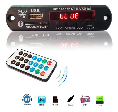 Kit 5 Placa Decodificador Usb Caixa Ativa Mp3 Bluetooth Fm