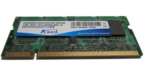 Memoria Para Notebook 1gb 667mhz Ddr2 Non-ecc Cl5 Sodimm 