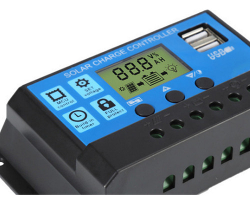 Controlador Carga Painel Solar 30a Usb 12/24v Pwm