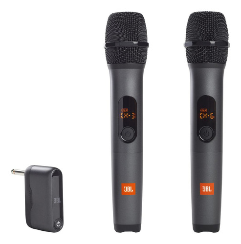 2 Microfones P10 Sem Fio Jbl Micbr2 Vocal Party Box Karaoke