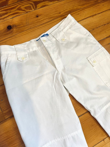 Imperdible Pantalon Cargo Blanco Tiro Medio - Talle 40