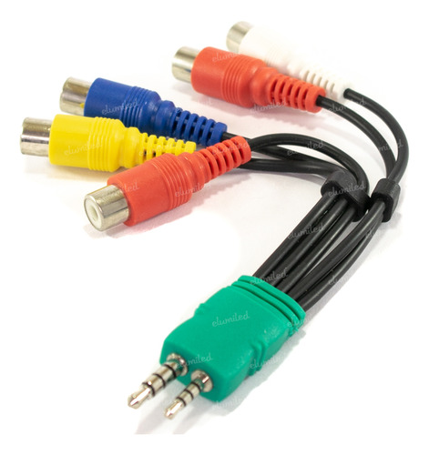 3 Cables Tv Samsung 2 Plug A Rca Rgb + Audio 15cm