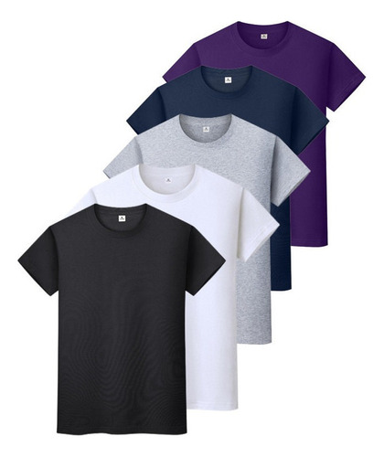 Camiseta Confort De Algodón Para Hombre Kit 5