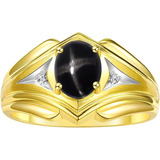 Anillos Plata Chapados En Oro Amarillo Para Hombre Clasico 3