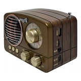 Parlante Recargable Portátil Vintage Bluetooth Usb Radio