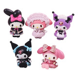 Juego De 5 Bonitas Figuras Anime Hello Kitty Kuromi Melody