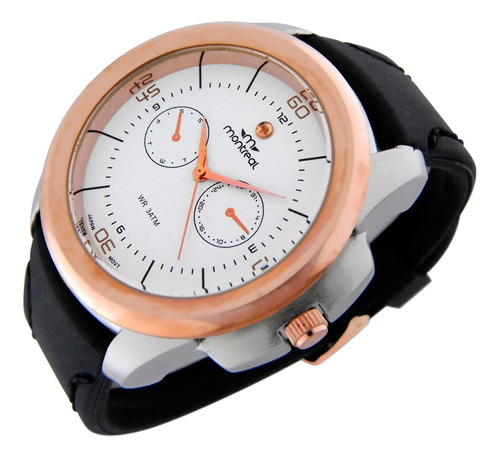 Reloj Montreal Hombre Ml1187 Malla Silicona Resist Al Agua