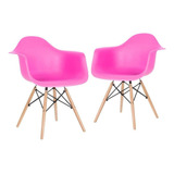 2 Cadeiras Charles Eames Eiffel Daw Clara Rosa Pink